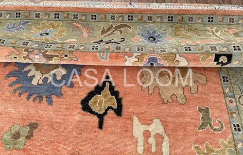 Tapete de área vintage de lana Oushak 10' x 13' miniatura 7