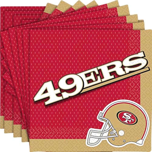 Amscan San Francisco "49ers" Luncheon Paper Napkins, 6.5" (16-Pac...