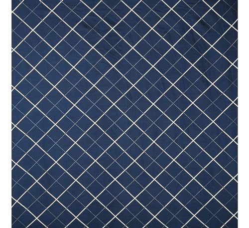Image of Combo Pack of 2 Elastic Fitted Bedsheet 1 for Double Bed and 1 for Single Bed of Same Print 200TC(Blue White LINE)