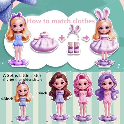 Bikasuwiry Magnetic Dress Up Dolls,Magnetic Princess Dress Up Paper Dolls,Magnet Paper Doll for Girls Ages 3-7-8-12 Magnet Clothes Magnetic Doll Pretend Play Set Birthday Gift for Little Girls 3+