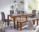 FineBuy Esszimmer Sitzbank Massiv-Holz Sheesham - 4