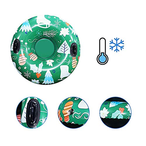 Snow Tubes for Sledding, Kids & Adults Heavy Duty 47inch Outdoor Inflatable Freeze-Proof & Wear-Resistant Snow Sled, Towable Snow Tube with 2 Handles, Winter Thickening Skiing Ring, PVC Tire Tube