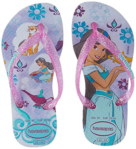 Chinelo Slim Princess, Havaianas, Meninas, Lavanda/Purpura Jelly Glitter, 31/32