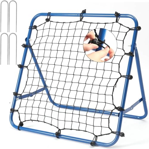 Filet de rebond de football pour enfants bleu pour l'entraînement dans le jardin extérieur