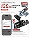 TERUNSOUl 4K+4K+1080P Dash Cam Front and Rear with Cabin, Free 128GB Card Included, WiFi 6 - up to 20MB/s, IR Night Vision, Built-in GPS, G-Sensor, 170°Wide Angle, 24H Parking Mode, Support 512GB Max