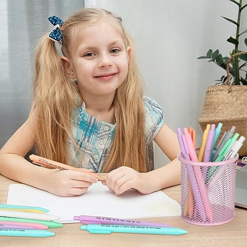 Cholemy 50 bolígrafos con tinta negra retráctiles miniatura 5