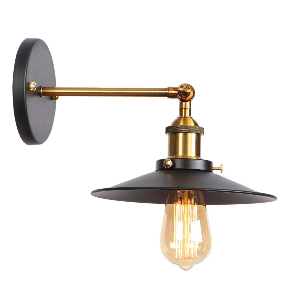 OZBMA Wall Mounted Light Black Loft Lamp Sconce Lights for Home Industrial Vintage Led Bedroom Bedside Up Down Lighting Stairs E27 Edison Bulbs 110V-240V Reading