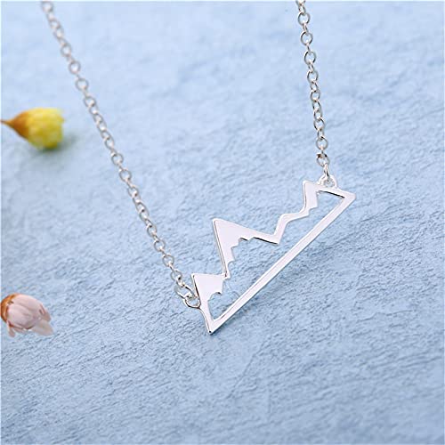 coadipress Minimalist Snowy Mountain Necklace Hiking Mountain Peak Pendants Necklaces Jewelry Climbing Nature Outdoor Lovers Gifts3