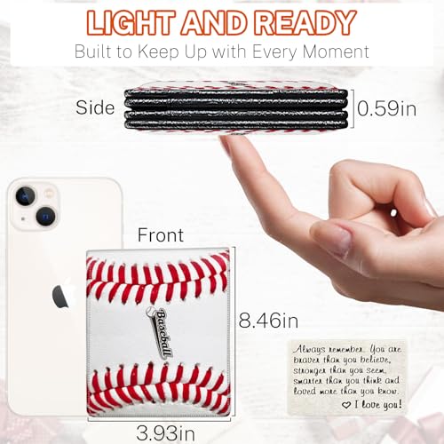 Image of Boys Wallet for Kids, Teen Boy Baseball Wallets 9-12 8-10 8-12, Cool Novelty Leather Bifold Rfid Blocking Purse Coin Pocket Zipper Id Window for Children Men Male Youth Guys Birthday Gifts