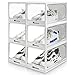 Yorbay 6er Set, Schuhbox schuhkarton mit Schubladen, stapelbarer Schuhorganizer, plastikbox mit Tür, Schuhaufbewahrung, 37 x26,5 x 21 cm, für Schuhe bis Größe 48, Transparent