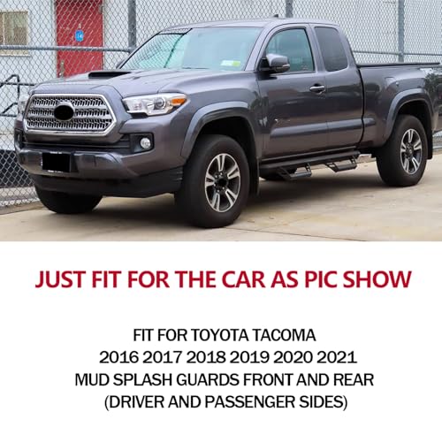 Image of Set of 4 Pcs Mud Flaps Fit for Toyota Tacoma 2016 2017 2018 2019 2020 2021 （Not Fit SR Model ） No Drilling Required Guards Mudguards Mudflaps Mud Splash Guards (Driver and Passenger Side.