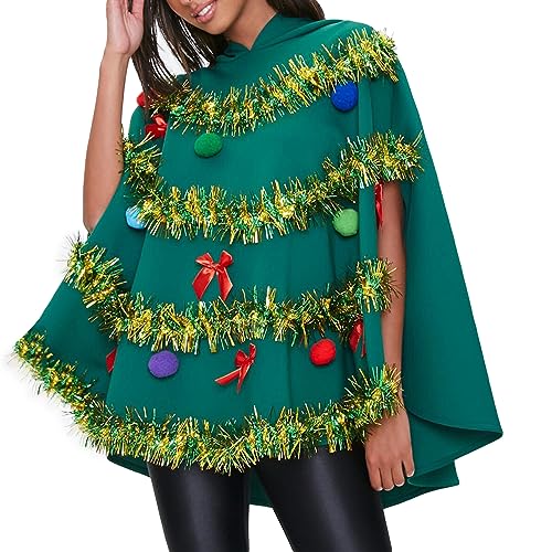 Nicoxijia Disfraz de árbol de Navidad para mujer, con lazo brilla...