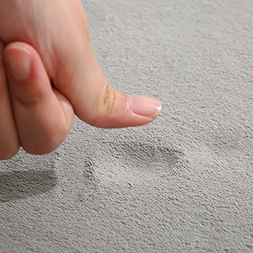 GIBZ Semicerchio Tappeto da Bagno Antiscivolo Assorbente Tappeti da doccia Soffice Tappeti Bagno in Microfibra per Soggiorno Cucina Bagno all'Ingresso Casa, Cammello, 40x60 cm