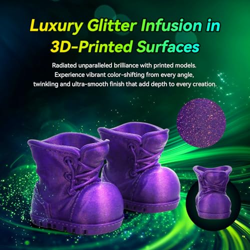 Image of FLASHFORGE Xmas Series Rapid PLA Filament Aurora Purple, High Flow Speedy 3D Printer Filament Max 500mm /s High-Speed Printing, Radiated Unparalleled Brilliance, Twinkling and Ultra-Smooth Finish