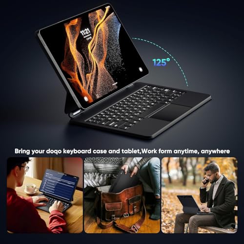 Image of MICROWARE Compatible Samsung Galaxy Tab S10+ Plus /S9+ /S9 FE+ /S8+ /S7+ /S7 FE Keyboard case 12.4 inch Magnetic Case with Keyboard Touchpad Bluetooth Backlit Stand Slim Protective Cover