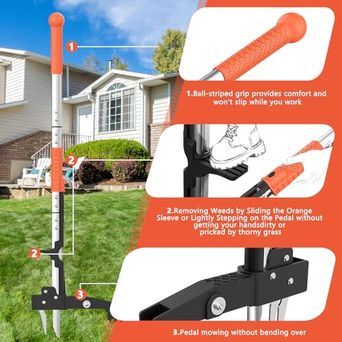 image for POOSIDE Weed Puller Tool, Gardening Stand-Up Weeder Puller with Ergono