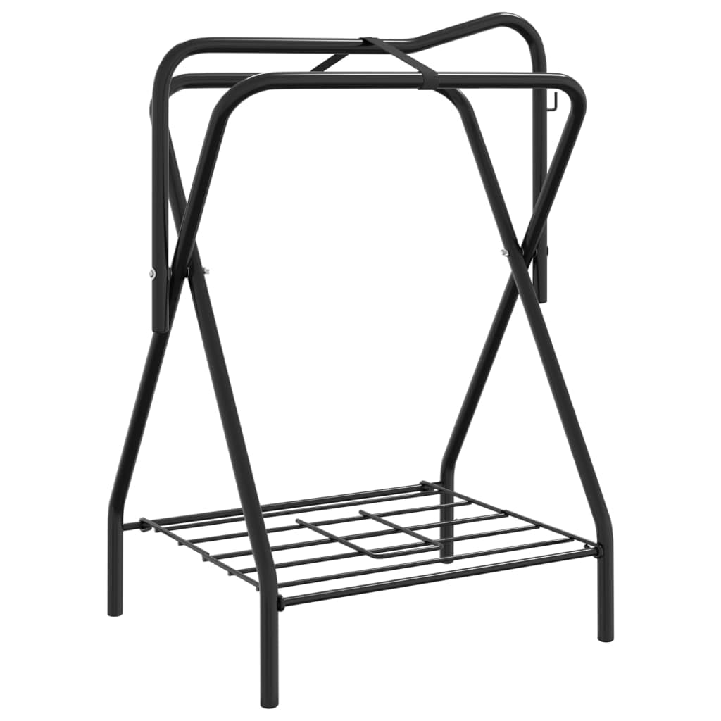 Genérico Soporte de Montura Plegable de pie Independiente Hierro Negro,Deportes,Actividades al Aire Libre,Equitación,Accesorios para riendas de Caballos,Accesorios para sillas de montar-172440