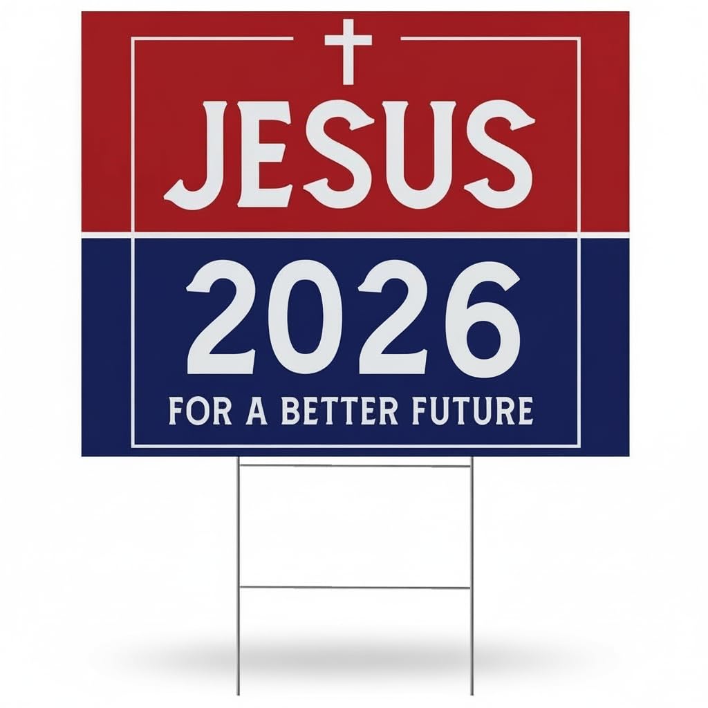 Jesus 2025 A Better Future Yard Sign, 18 Inches x 14 Inches, Lawn Décor, Faith Yard Sign, Inspirational, Religious Banner