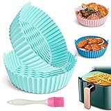 【Uso Amplio】Olla de Silicona para Freidora de Aire para tostadora, vaporera, horno, olla instantánea y horno de microondas, etc. Adecuado para cocinar en casa, acampar, hacer barbacoas, etc., ligero y práctico.