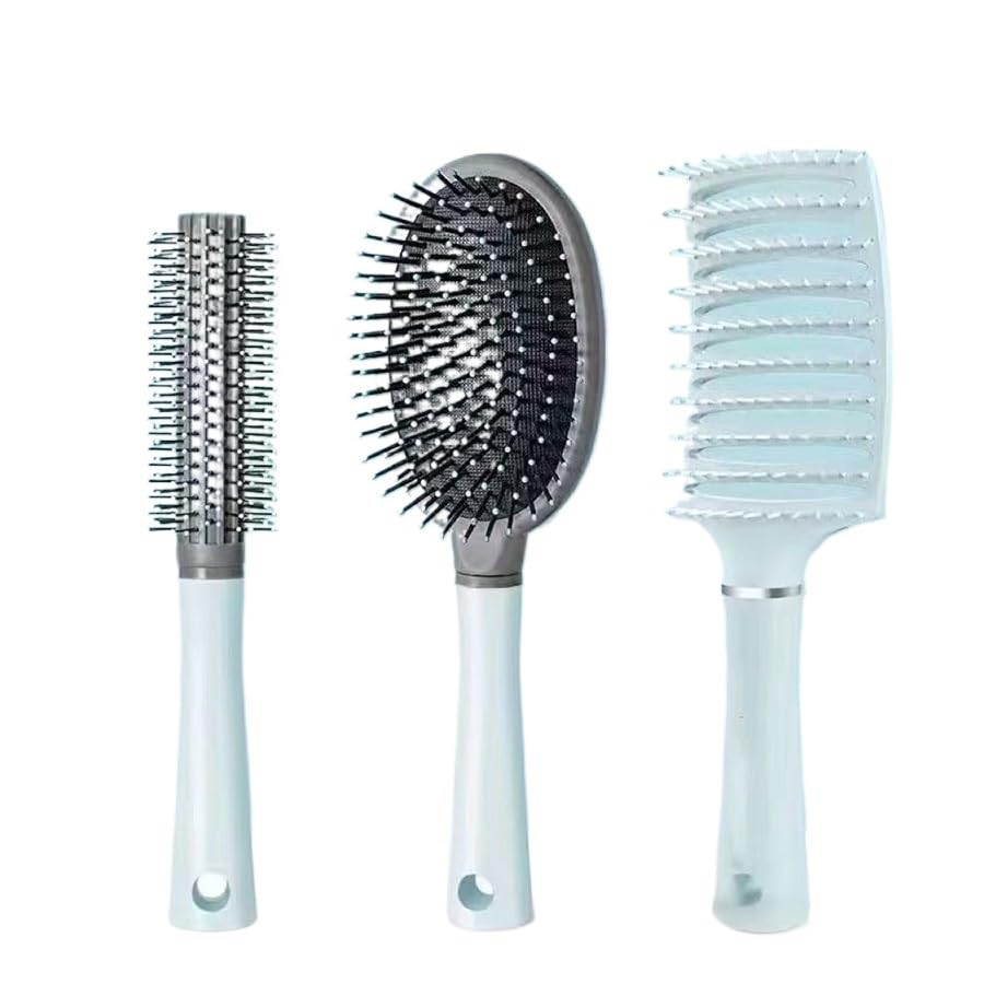 3pcs Hair Comb Set,Air Cushion, Airbag, Curly,Suitable For Daily Household Use And Salon(Green)