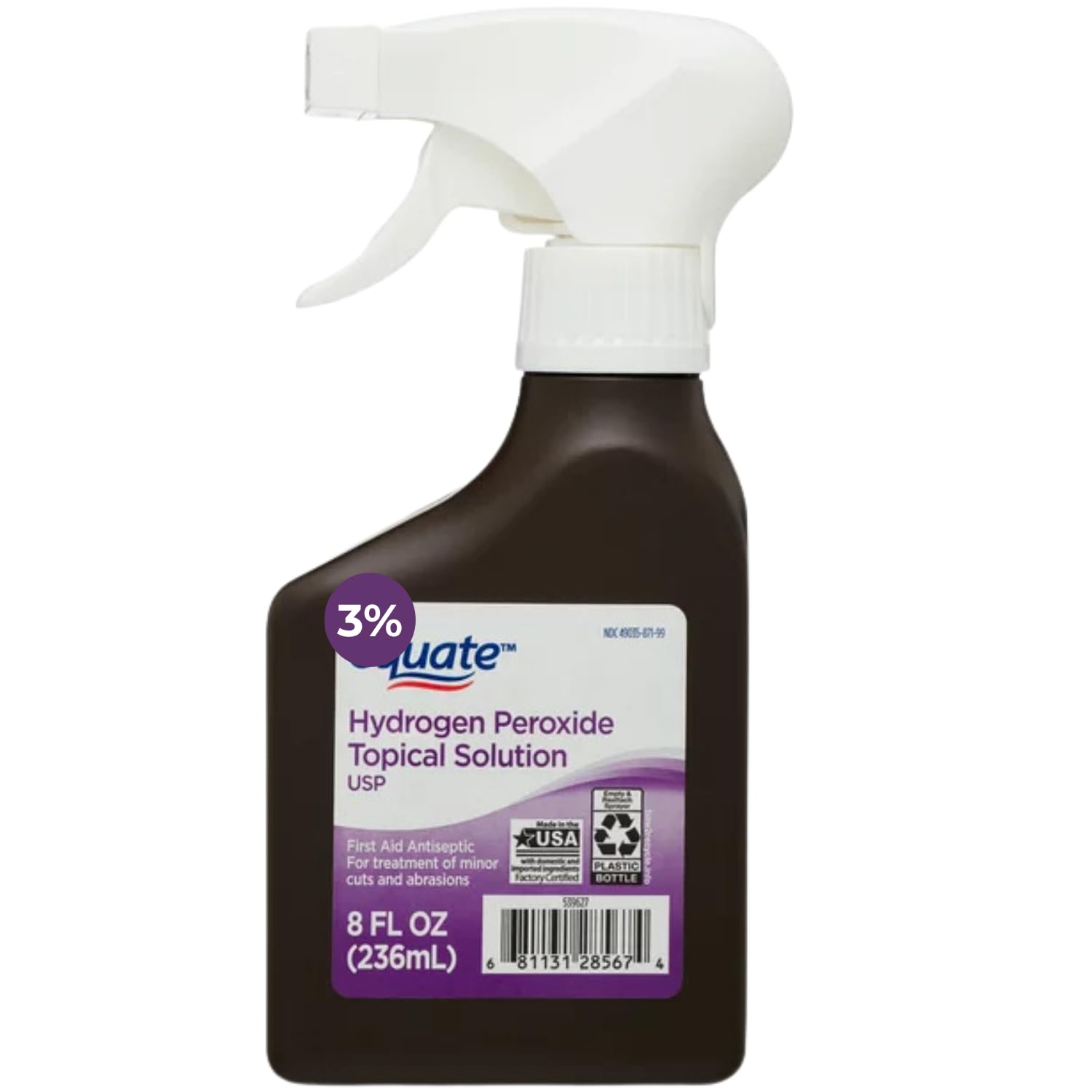 3% Hydrogen Peroxide Topical Solution Antiseptic Spray, 8 fl oz (Pack of 1
