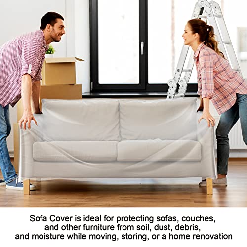 4 Pcs Clear Thicker Couch Cover Waterproof Moving Covers Plastic Sofa Cover Heavy Duty Couch Storage Bag For Moving And Storage Protection, 45 X 150 Inch #TOP2