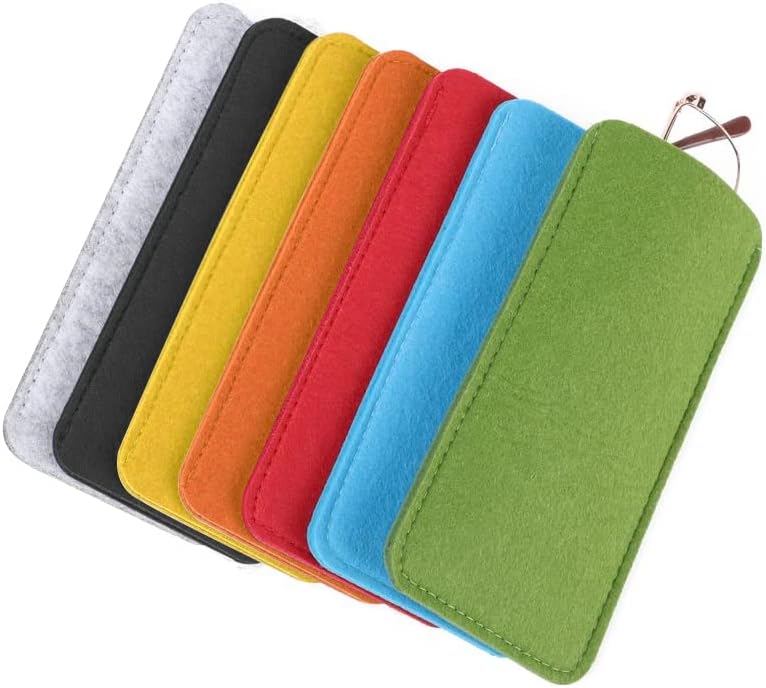 7 Pcs Felt Eyeglass Case Soft Slip in Glasses Pouch Portable Glasses Pouch Case