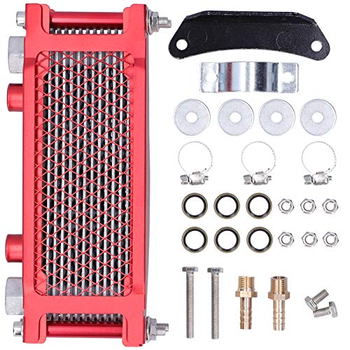 Oil Cooler, Generic Engine Oil Cooler Kit with Accessories Aluminum Alloy for Motorcycle Dirt Bike ATV