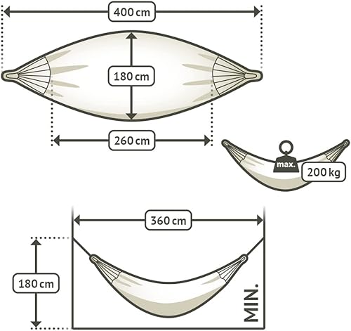 Miniatura 3 de LA SIESTA Brisa Hamaca clásica, hecha a mano, resistente a la intemperie, resistente a roturas, hamaca para relajación interior y exterior,
