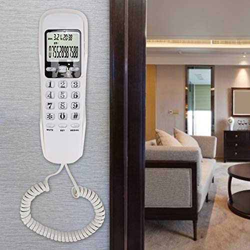 Teléfono con cable PUSOKEI blanco para pared miniatura 5