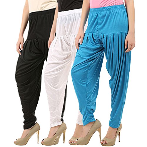 Image of Buy That Trendz Patiyala Pants for Women 3 Combo Patiyala Salwar Harem Viscose Bottoms Pants for Women