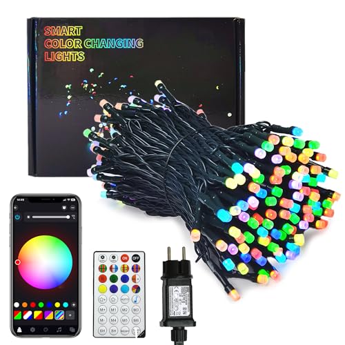LED Lichterkette Intelligente 10M 100LEDs - RGB Farbwechsel per Fernbedienung & APP, Zeitschaltuhr, Musik Sync, DIY-Modus | Ideal für Weihnachten, Zimmer, Küche, Party & Festivals