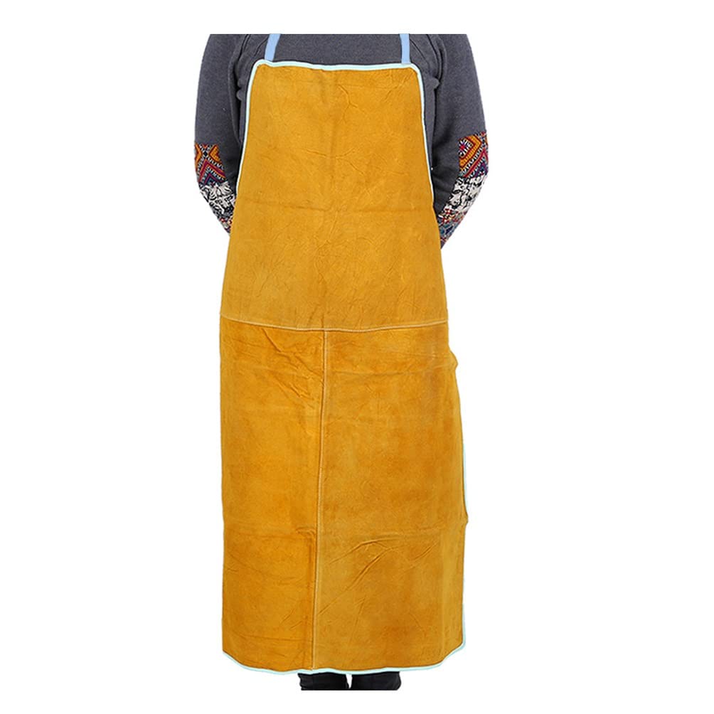 Delantal de Soldadura Delantal De Soldadura De Cuero De Vaca, Delantal Resistente Al Calor Resistente Al Calor, For Trabajadores De La Madera/Herrero/Jardinero/Mecánico/Barbacoa