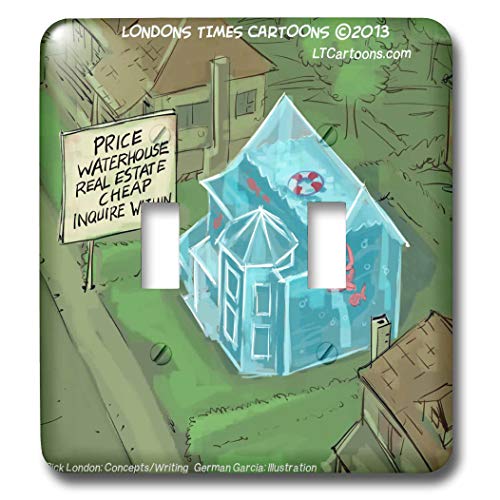 3dRose LLC lsp_155704_2 Funny Residential Home Sales Ltcartoons a Rick London Brand Interruptor de palanca doble