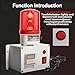 Shengbowi Industrial Sound Light Alarm 110V 105dB High Low Pressure Cycle Timer Flashing Factory Sump Pump Timing Siren Timed Auto Repeat Function Heavy Duty Facility Safety Factory Office Emergency
