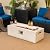 COSTWAY 42" Rectangle Fire Pit Table, Terrazzo Propane Gas Fire Table, Simple Ignition System & Stainless Steel Burner, Protective PVC Cover Included, Outdoor Fire Pit for Backyard, Garden