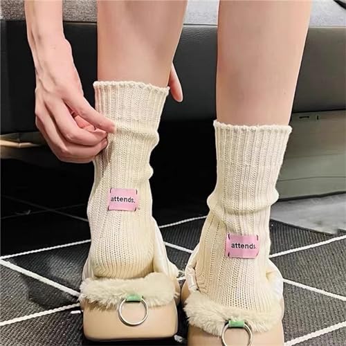 Socks,Couples' Thick Thread Knitted Socks Middle Tube Warm and Comfortable Sock for Him and Her3