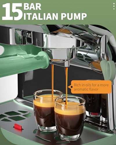 Amaste-Espresso-Machine-with-Grinder-15-Bar-Espresso-Machine-with-Steam-Wand-for-Latte-and-Cappuccino-68Oz-Water-Tank-Pre-Infuse-Brewing-Espresso-Coffee-Maker-for-Home-Use-Barista-Kit-Green Amaste Espresso Machine with Grinder 15 Bar Espresso Machine with Steam Wand for Latte and Cappuccino 68Oz Water Tank Pre Infuse Brewing Espresso Coffee Maker for Home Use Barista Kit Green