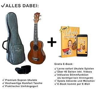 XALANI Ukulélé soprano en acajou I avec étui et sangle I Gratuit : livre d’apprentissage pour débutants - Les Beatles, Paul McCartney, John Lennon, RIngo Starr, George Harrison XALANI Ukulélé soprano en acajou I avec étui et sangle I Gratuit : livre d'apprentissage pour débutants – Image 7