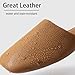 Hyfant Top Grain Leather Slippers Women 10.5-11 Genuine Leather Slippers Scuff Slippers With Latex Pad for Women Minimalist Mules House Slip-on Shoes for Office Home Bedroom Living Room Guests Visitor