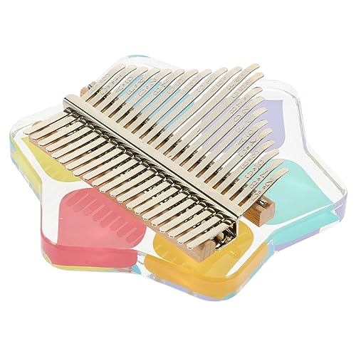 HEMOTON 21-tone Acrylic Crystal Kalimba Kit Miniature Thumb Piano for Beginners Portable Music Instrument