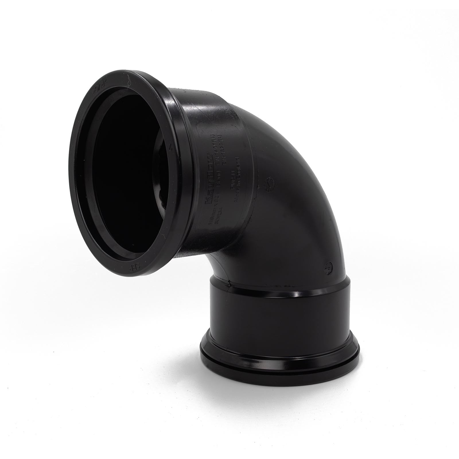 90° Bend (Double Socket), Black Kayflow 110mm Soil & Waste Pipe Fitting