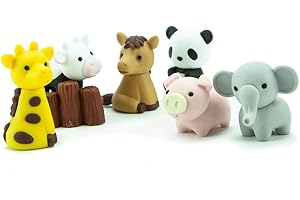 Iwako Japanese Puzzle Take Apart Erasers Zoo Animals Set of 7