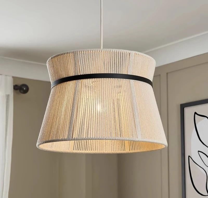 Lustre nordique salon suspension rotin pour chambre style loft
