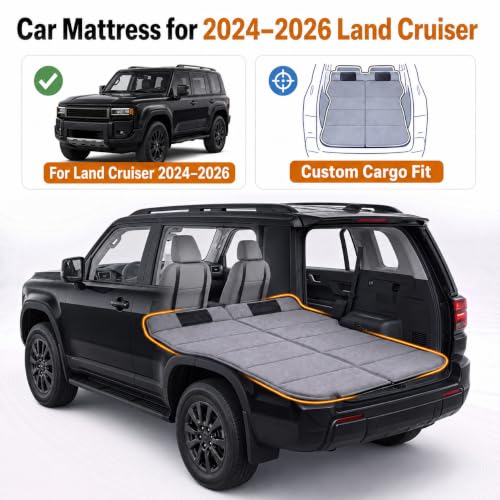 Image of Car Mattress for 2024-2026 Toyota Land Cruiser, Upgraded Non-Inflatable Thickened Foam SUV Car Camping Mattress, Foldable Trunk Sleeping Pad Car Bed Mattress for Road Trips Camping Travel
