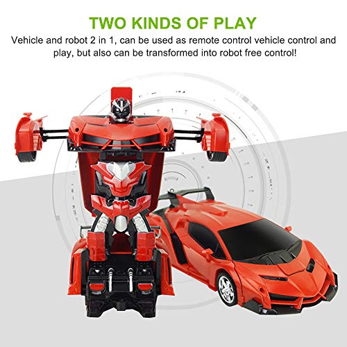 Xplanet Transformers Toys Robot Car RC Car for Kids , One-Button Deformation Car Model Toy 1:18 Transformation Remote Control Vehicle for Children Perfect for Birthday Gift