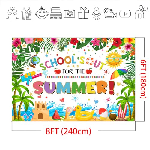 Telón de fondo escolar Mocsicka 8x6ft blanco miniatura 4