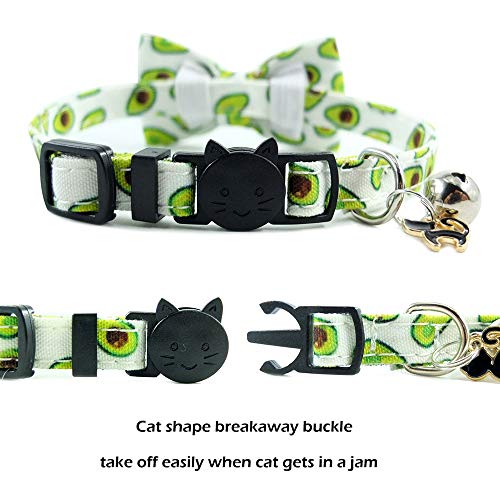 Image of Bowtie Cat Collars Breakaway with Bell, Adjustable Cute Kitty Collars Safety Buckle Kitten Collar for Cat Puppy 7.5-11in