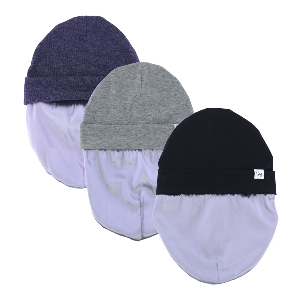 Gorro de punto para recién nacidos, niños y niñas, gorro con forro de satén sedoso, gorro para niños pequeños