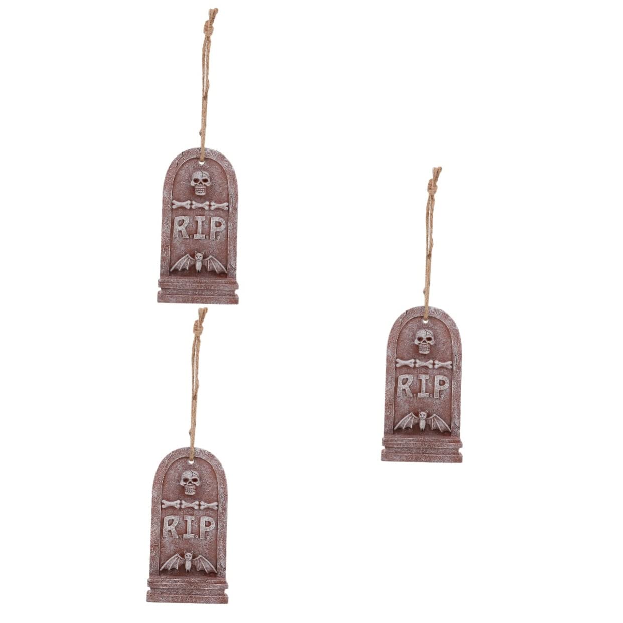 Tofficu 3stücke Halloween Resin Grabstein Dekoration Anhänger Für Und Außendekoration Gruselige Halloween Schaffen Mit Hochwertigem Resin Für Partys Und Festliche Anlässe
